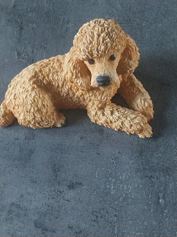 Statuette Chien Caniche Marron Castagna 1988 Collection Italie