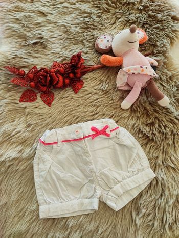 Short blanc rose Kiabi 6 mois