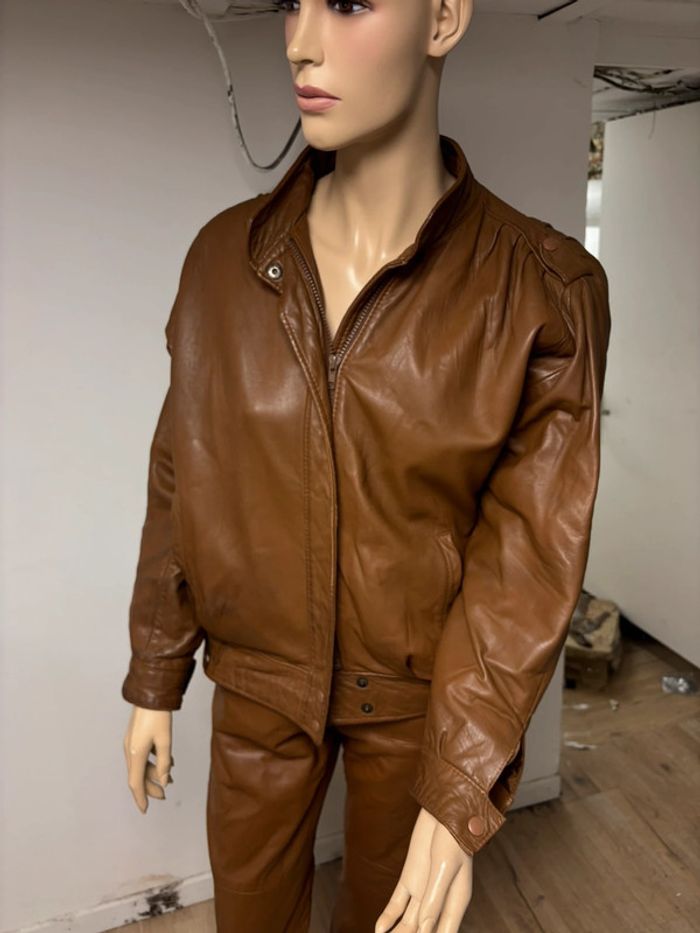 Ensemble veste et pantalon cuir véritable vintage damilou - photo numéro 6