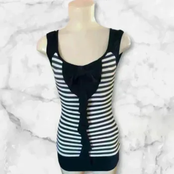 Débardeur bleu marine et blanc – Taille 36 (S)