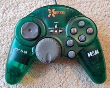 🎮 Manette X-Shocker verte transparente Sony PlayStation 1 PS1
