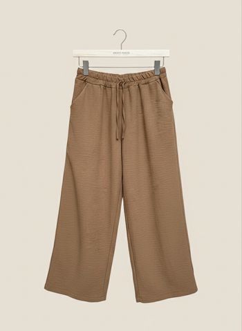 Pantalon marron fluide taille élastique – coupe large