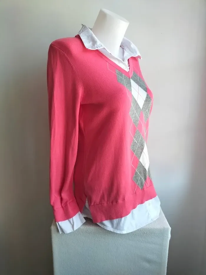 Pull Femmes Col Chemise 100% Coton - Tommy Hilfiger - Taille M - photo numéro 3