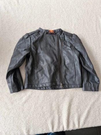 Veste imitation cuir gris
