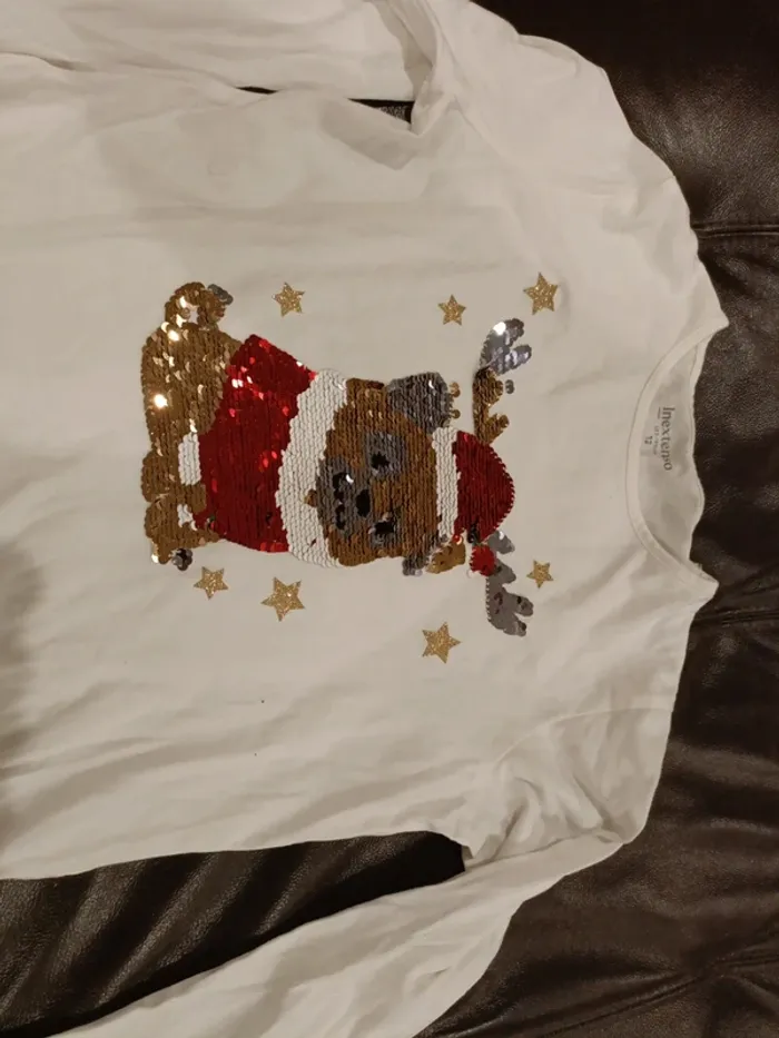 Tee-shirt noël in extenso 12 ans sequin - photo numéro 2