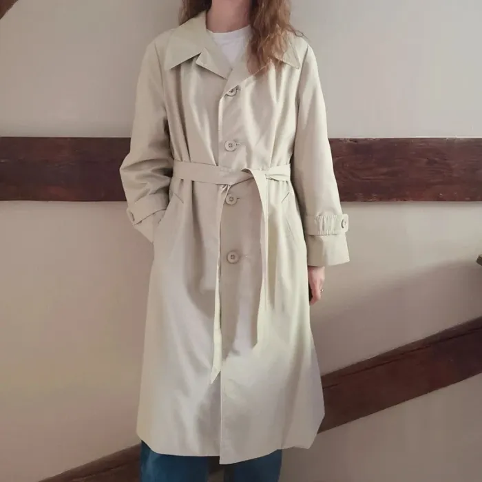 Trench mi-long crème Blizzand années 70 - photo numéro 2