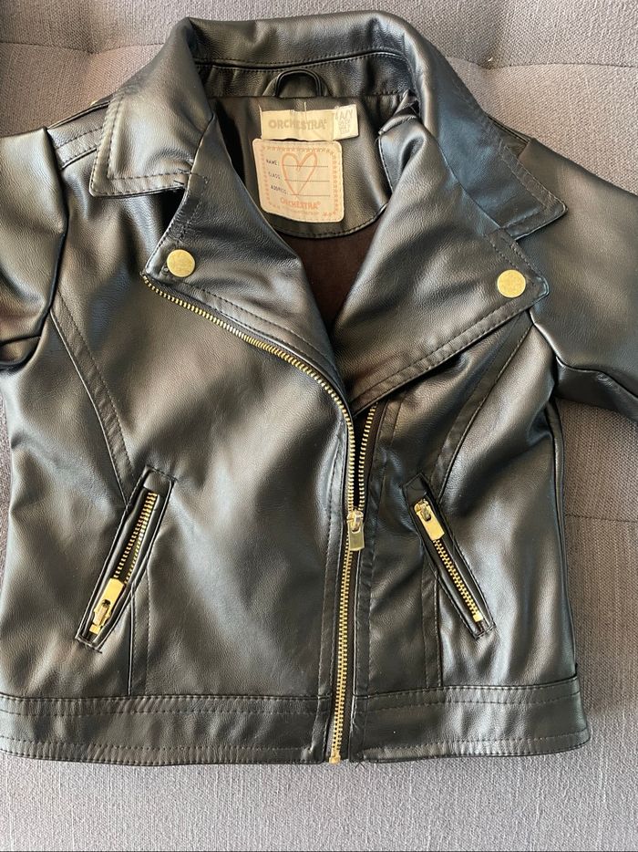 Blouson style Perfecto noir Orchestra 4 ans - photo numéro 2