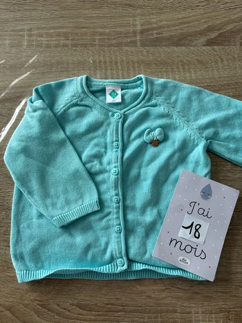 Gilet bleu turquoise TEX t.18m