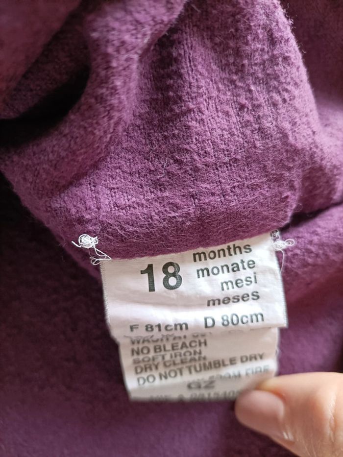 Robe d'hiver portefeuille sans manches aubergine 18 mois - photo numéro 6