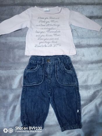 Ensemble jeans et haut 6 mois