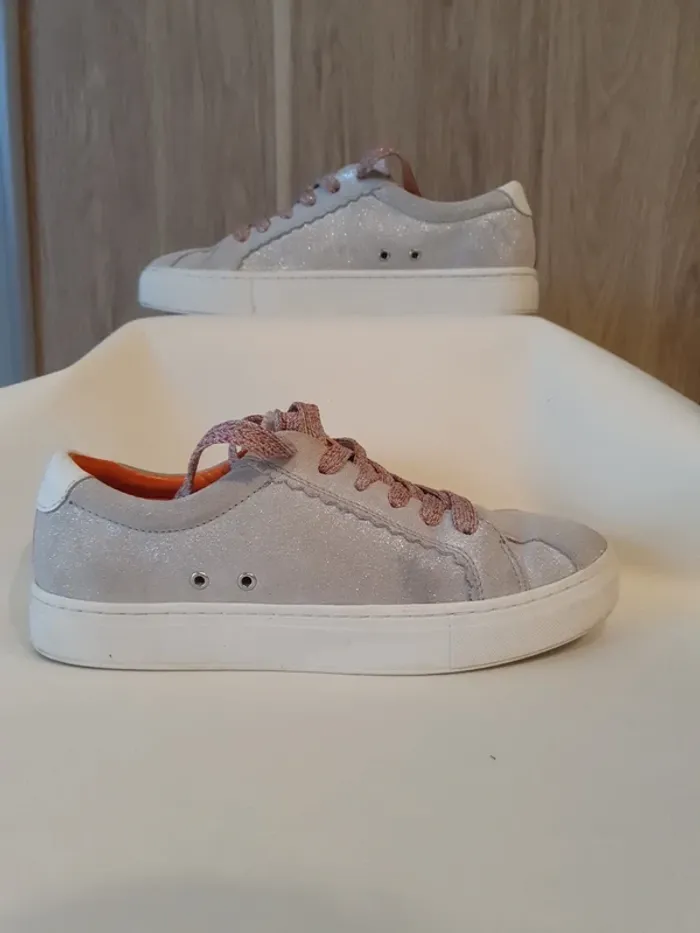 Basket argentées et roses Zara Woman taille 38