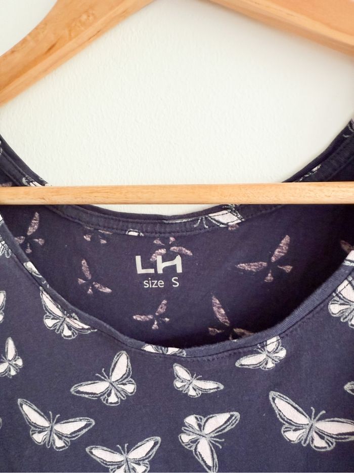 Débardeur violet à motifs papillon LH La halle taille 36 S - photo numéro 3