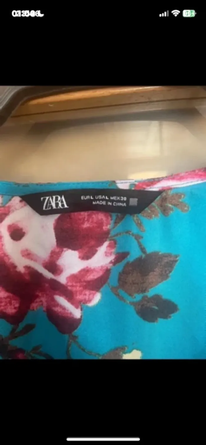 Robe élégante Zara taille L 40 toute satiné floral - photo numéro 7