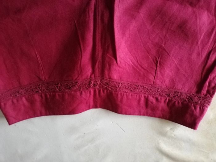 Pantacourt 7/8 en lin Promod rose foncé t. 42 - photo numéro 9