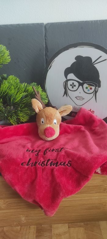 doudou renne my first christmas rouge marron boanc sapin père noël ours Pingouin