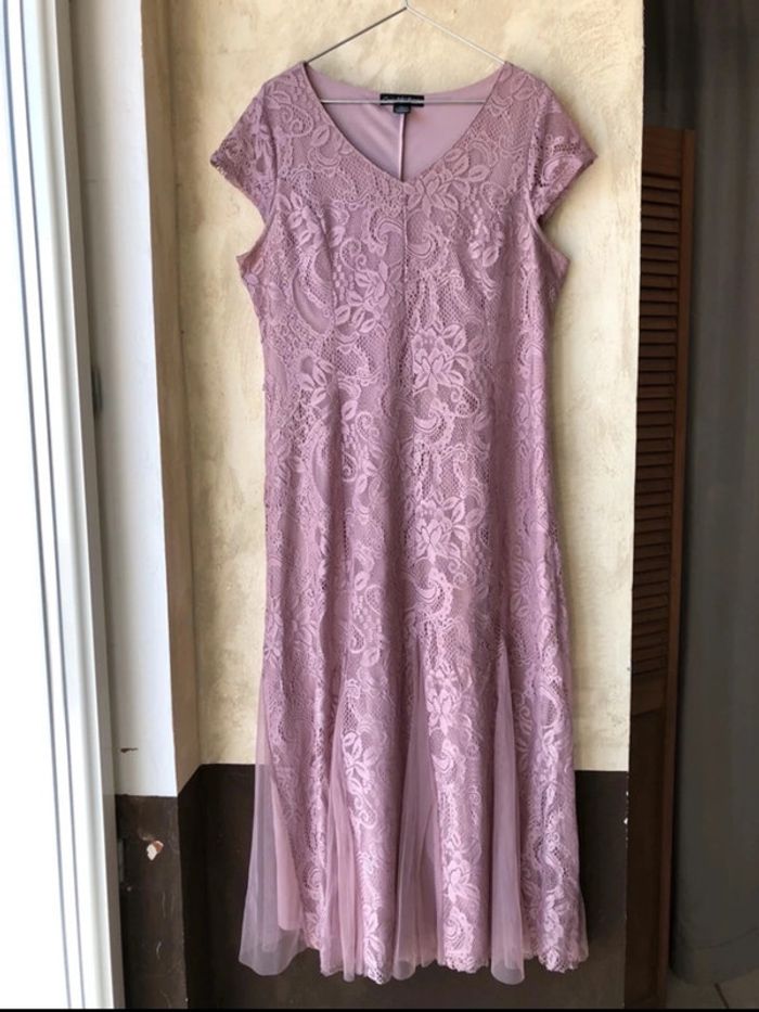 Robe longue dentelle rose Candalite XL - photo numéro 11