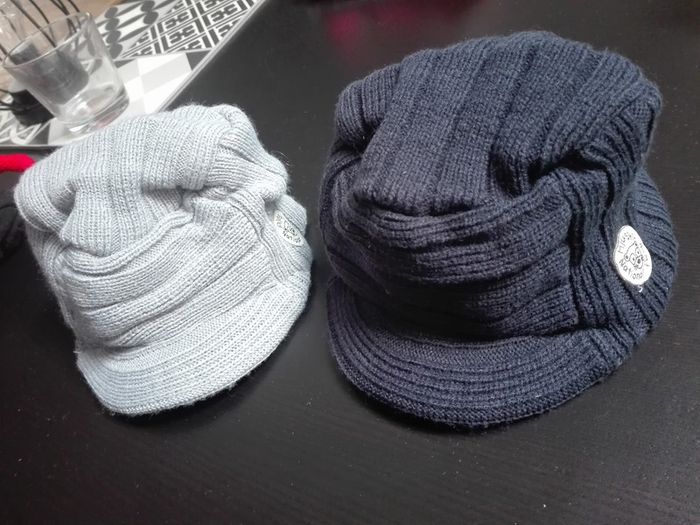 Lot 2 casquettes bébé garçon ou fille mixte gris bleu marine