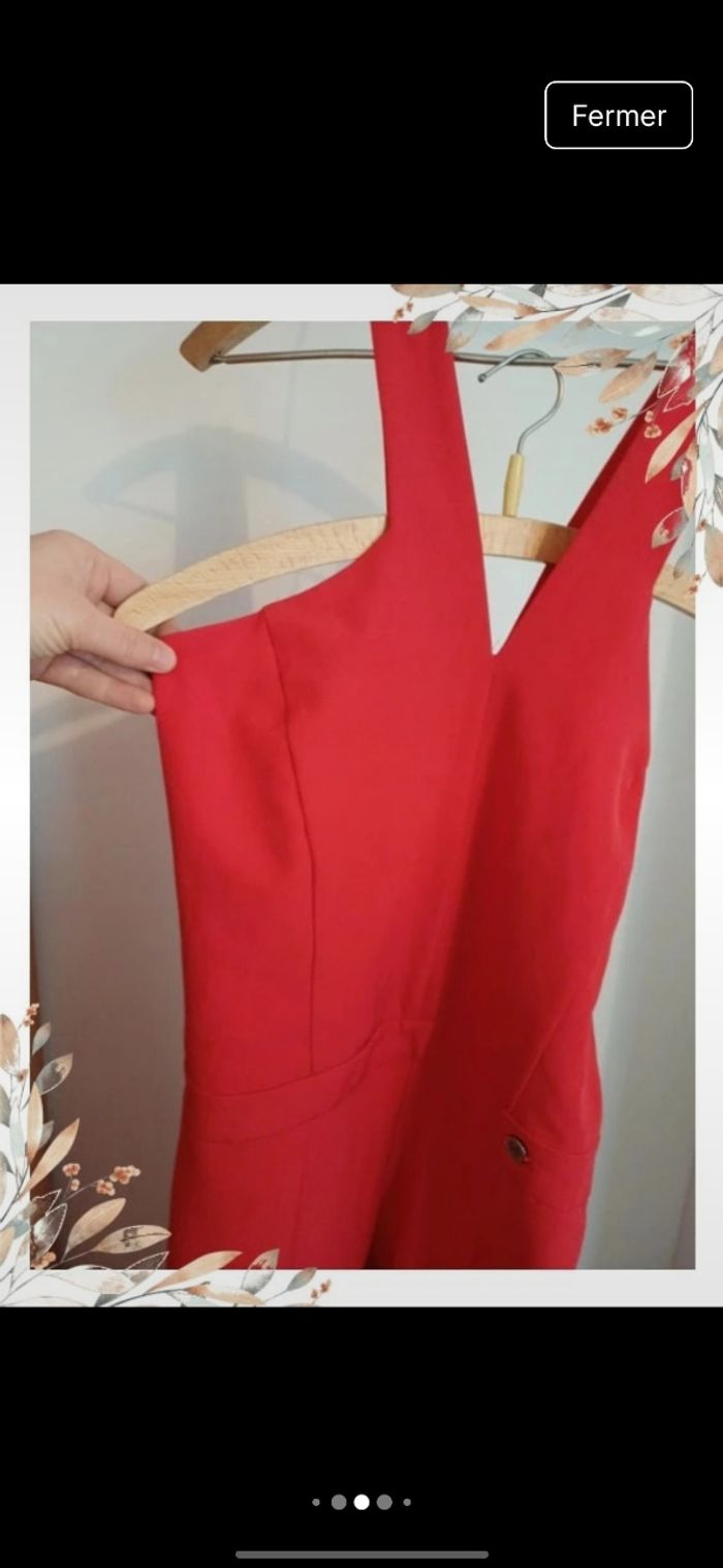 Combinaison à bretelles dos nu rouge 40 neuve - photo numéro 8