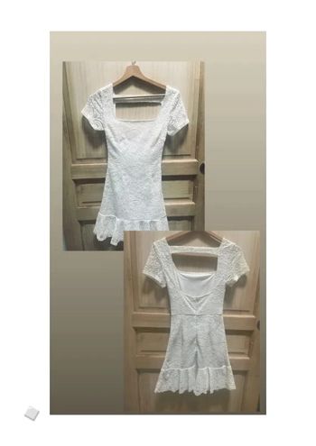 Robe dentelle blanche à manches courtes Jennyfer taille XS
