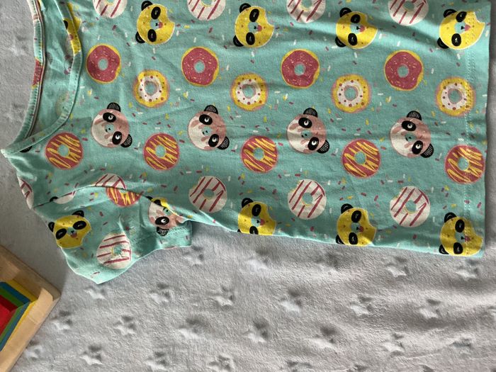 teeshirt manches courtes turquoise à motifs multicolore 12/24 mois lupilu - photo numéro 7