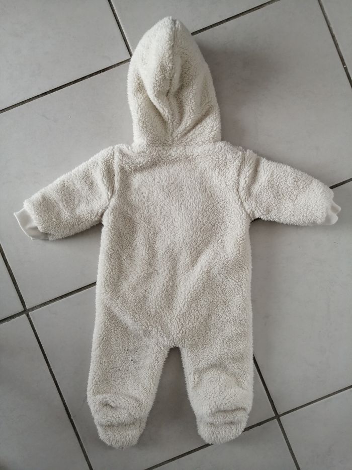 Combinaison pilote crème bébé 9 création fille 6 mois - photo numéro 3