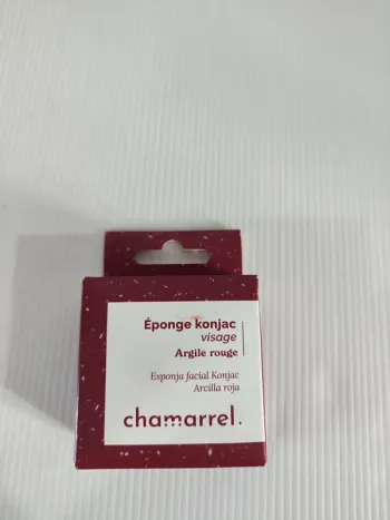 Chamarrel eponge konjac visage argile rouge valeur 4€ sans huile essentielles
