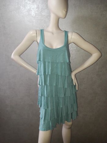 robe turquoise à volants etam taille 40