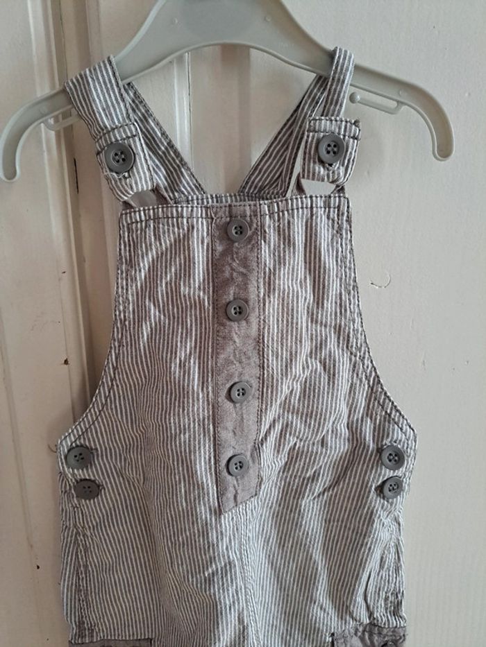 Salopette short à rayure marron 23mois - photo numéro 7
