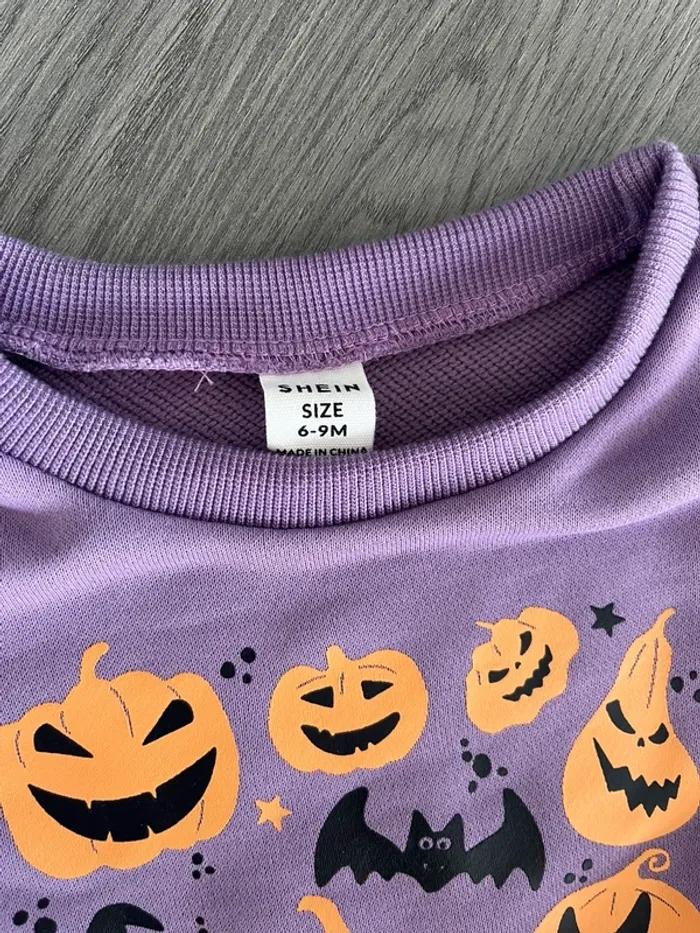 Pull Halloween 6 - 9 mois violet - photo numéro 3