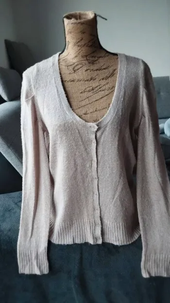 Gilet Kiabi rose fil argenté taille 46/48 femme