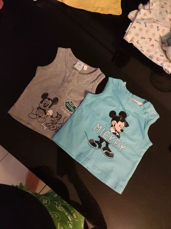 Lot de 2 débardeur Disney baby Mickey 0 3 mois