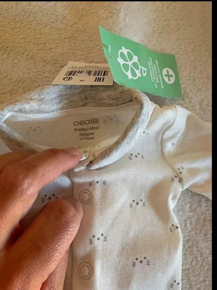 Lot  prématurée en Coton Bio – Confort & Douceur Naturelle pantalon et bodie - photo numéro 6