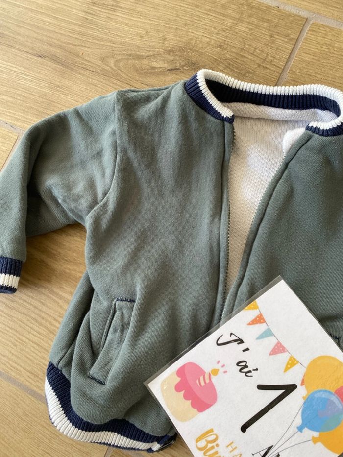 Veste pull zip réversible Obaibi 12 mois - photo numéro 4
