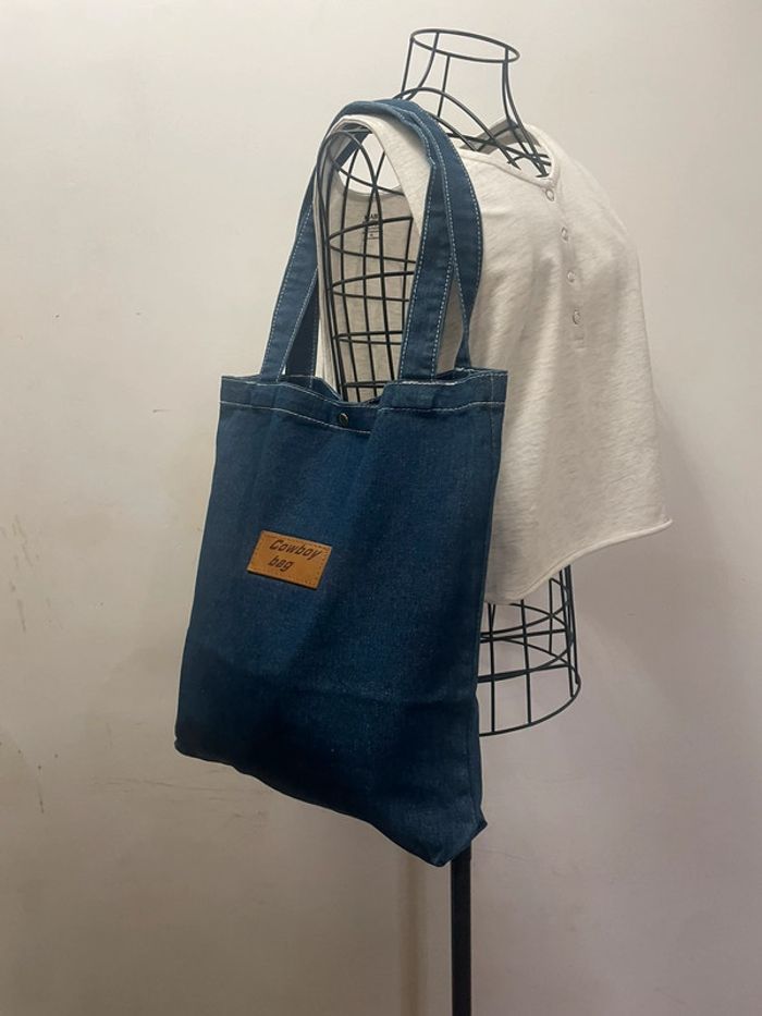 Sac Fourre-Tout Chic en Denim Bleu pour Femme/sac en bandoulière et épaule. - photo numéro 7