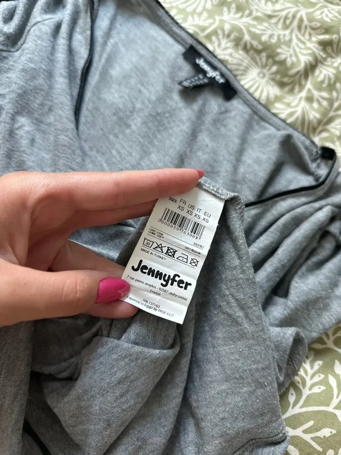 T-shirt à manches longues gris Jennyfer - taille XS - photo numéro 3