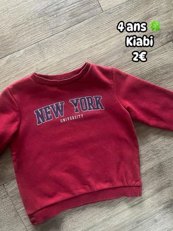 Sweat 🍀 4 ans 🍀 Kiabi