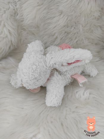 Doudou Lapin Pompon Corail Doudou et Compagnie
