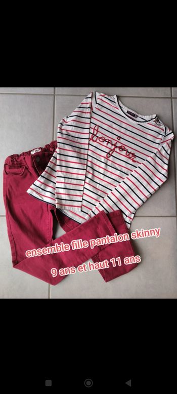 Ensemble fille pantalon 9 ans et haut 11 ans
