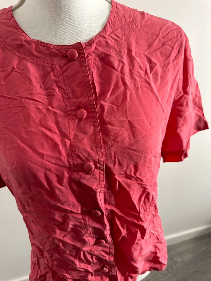 Blouse rose en soie C&A T38 - photo numéro 2