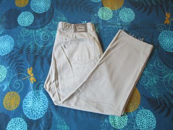 Pantalon homme Levi's coupe droite large 100% coton Taille 50 W40 L34 Gris clair (A123)