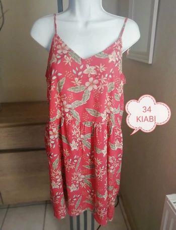 Robe rouge fleurie femme.34..