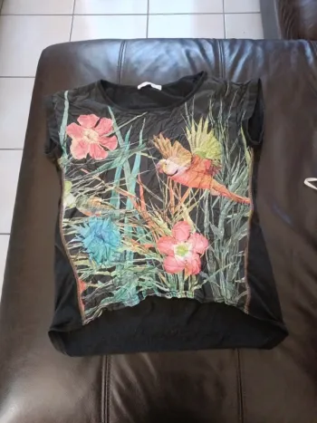 Haut casual gemo tropical perroquet m