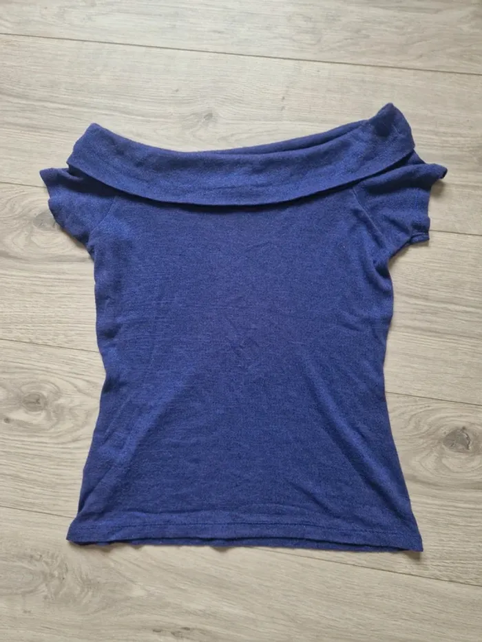 Tshirt Morgan violet épaules dénudées taille S - photo numéro 4