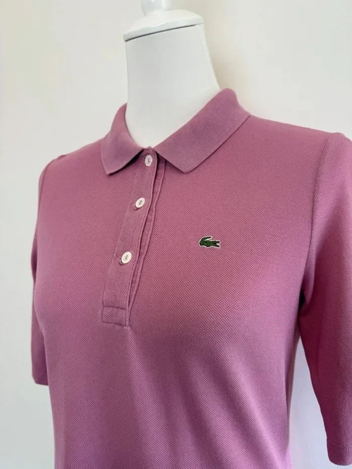 Polo Lacoste femme rose taille 40 soit M super état - photo numéro 2