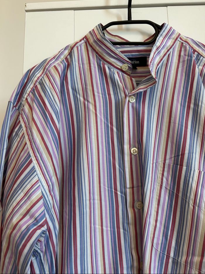 Chemise violette à rayures Homme Burton Taille L - photo numéro 3