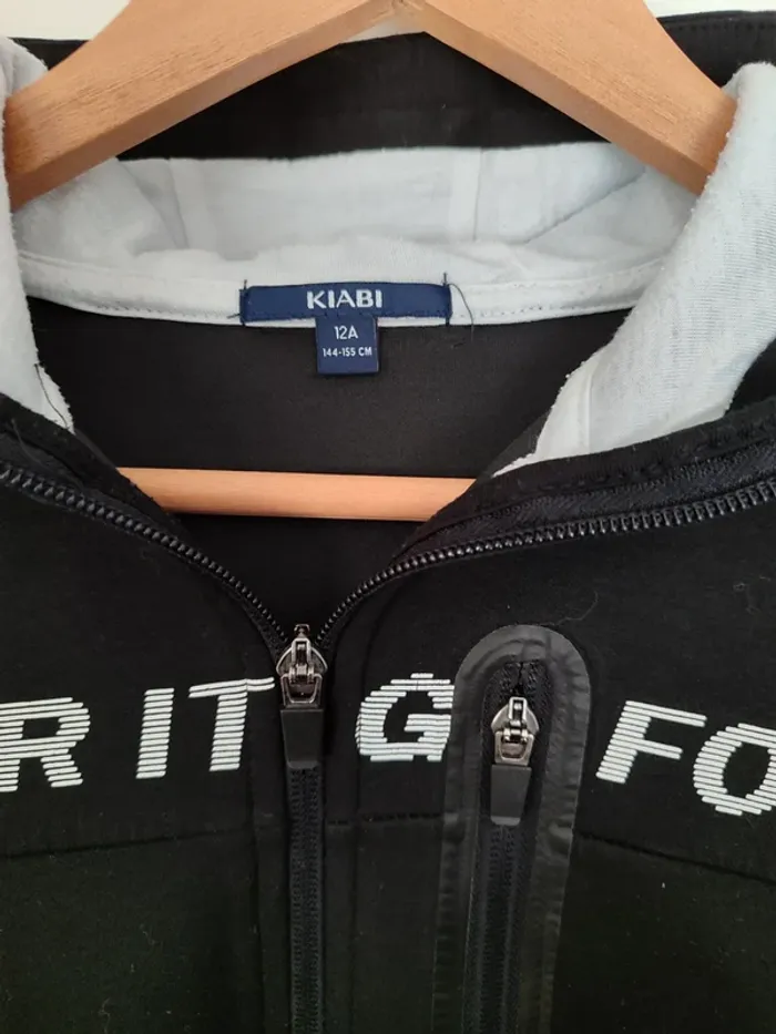 Sweat à capuche zippé 12 ans noir - photo numéro 2