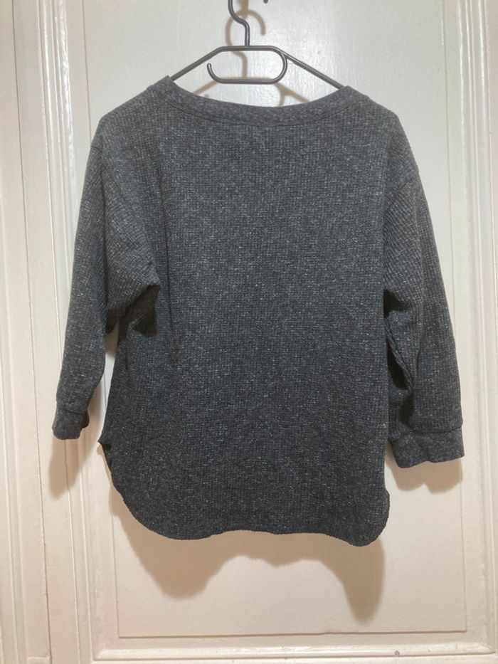 Sweat gris chiné Uniqlo manches 3/4 - Taille XS - photo numéro 6