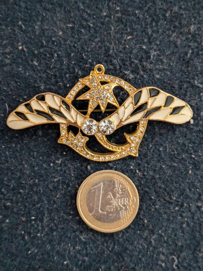 Broche vintage a strass - photo numéro 2