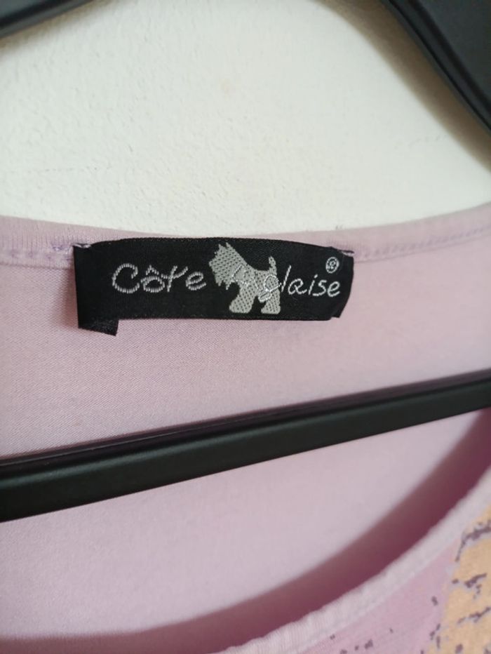 Rare top transparent lilas imprimé abstrait Taille S vintage rare original - photo numéro 5