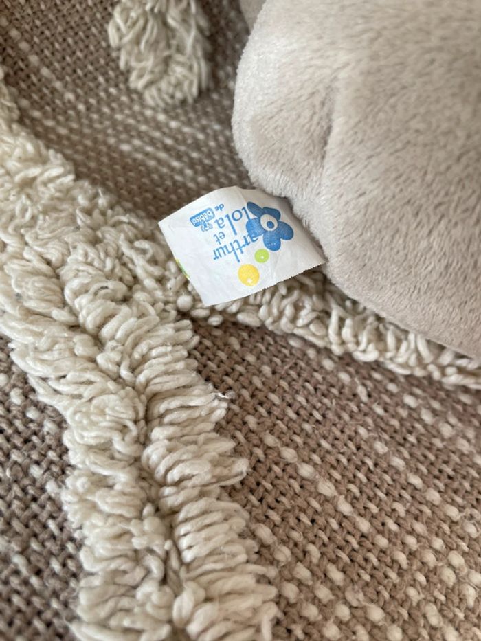 Peluche doudou 21cm Arthur et Lola koala gris blanc rose et jaune parfait état - photo numéro 4